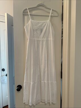 GAP White Midi Sundress with Spaghetti Straps